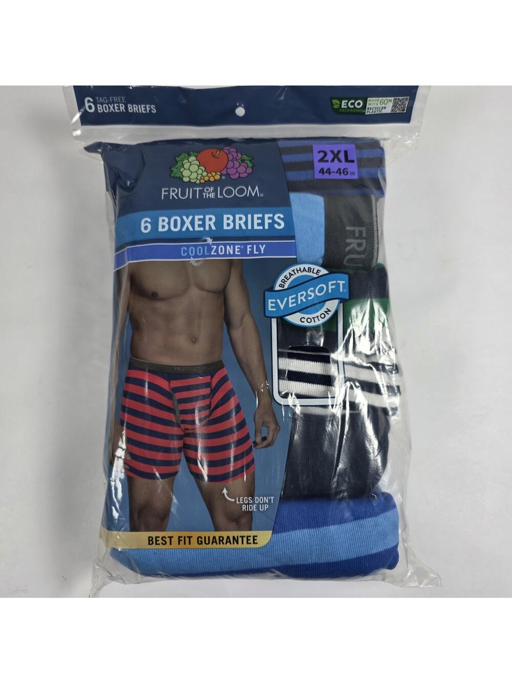 Fruit of the Loom Men's Coolzone Boxer Assorted Colors Size 2XL 44-46